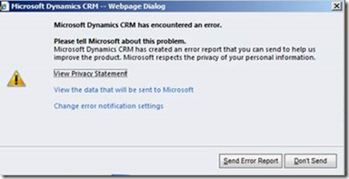 Microsoft Encountered an Error